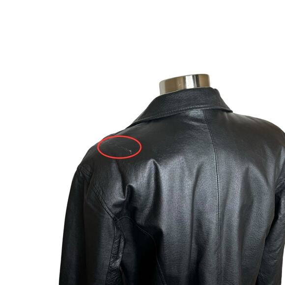 Tuskany Italy New York Leather Button Front Jacket with Shoulder Pads Women’s XL - Picture 5 of 11